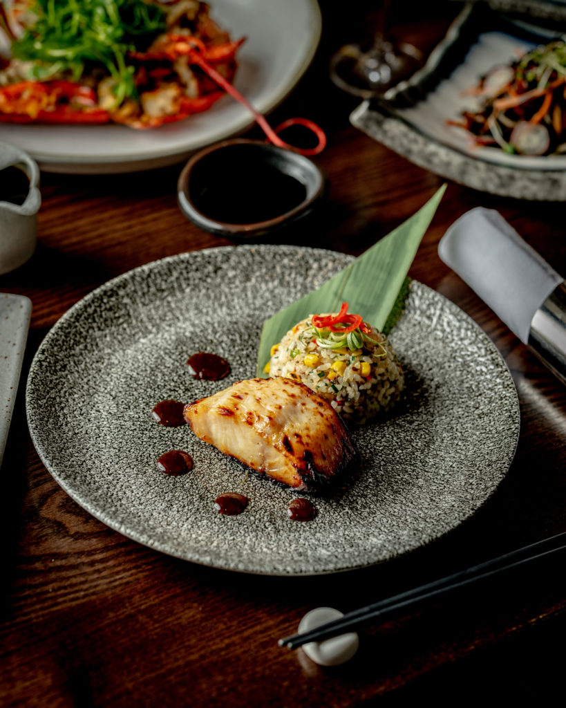 Grilled Fish Steak and Fried Rice